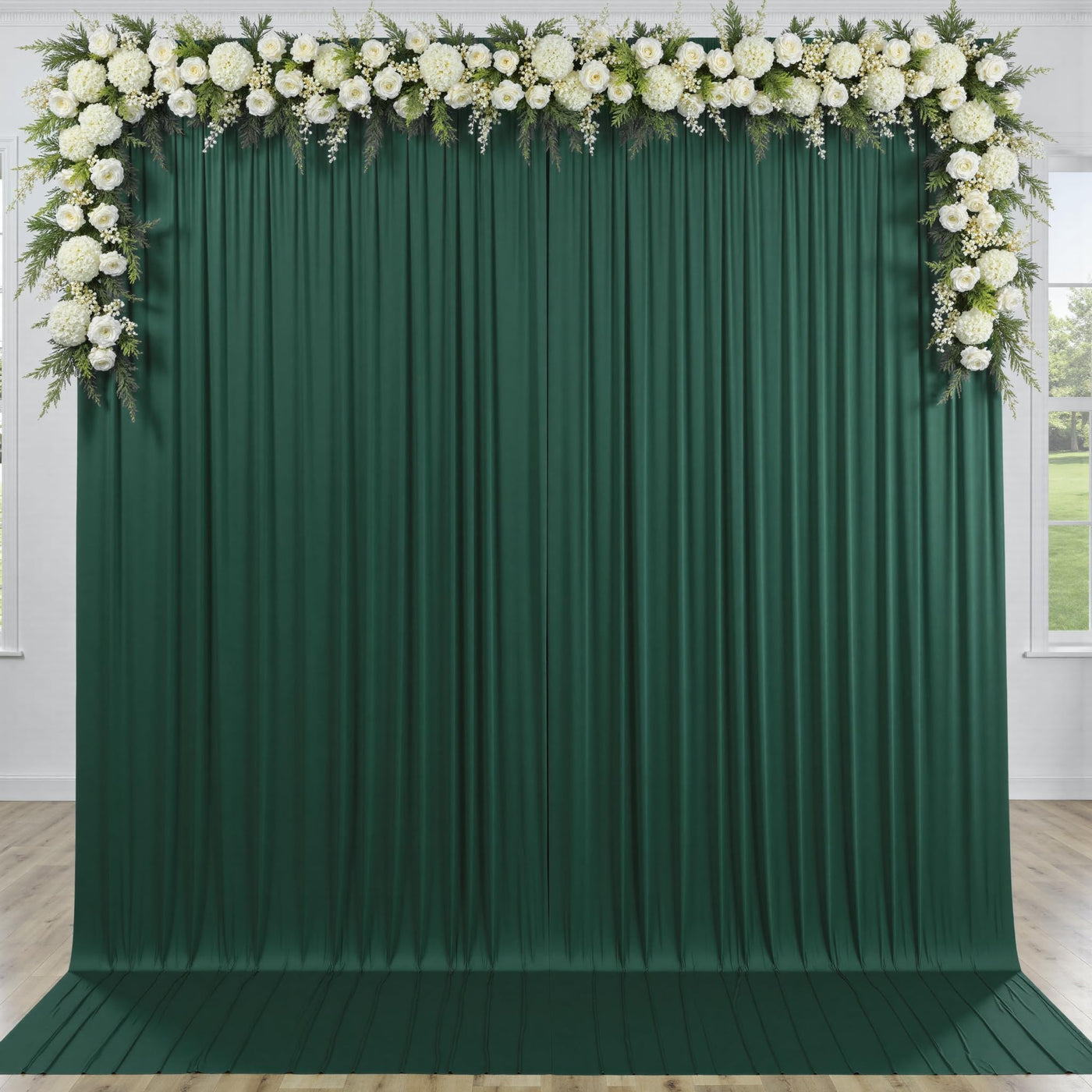 50 ft x 10 ft Wrinkle Free White Backdrop Curtain for Wedding Parties, Polyester Photo Backdrop Drapes for Baby Shower Birthday Party Backdrop Stand, Bulk Thick Background Curtains, 5x10FT 10 Panels - Backdrop Bliss50 ft x 10 ft Wrinkle Free White Backdrop Curtain for Wedding Parties, Polyester Photo Backdrop Drapes for Baby Shower Birthday Party Backdrop Stand, Bulk Thick Background Curtains, 5x10FT 10 Panels