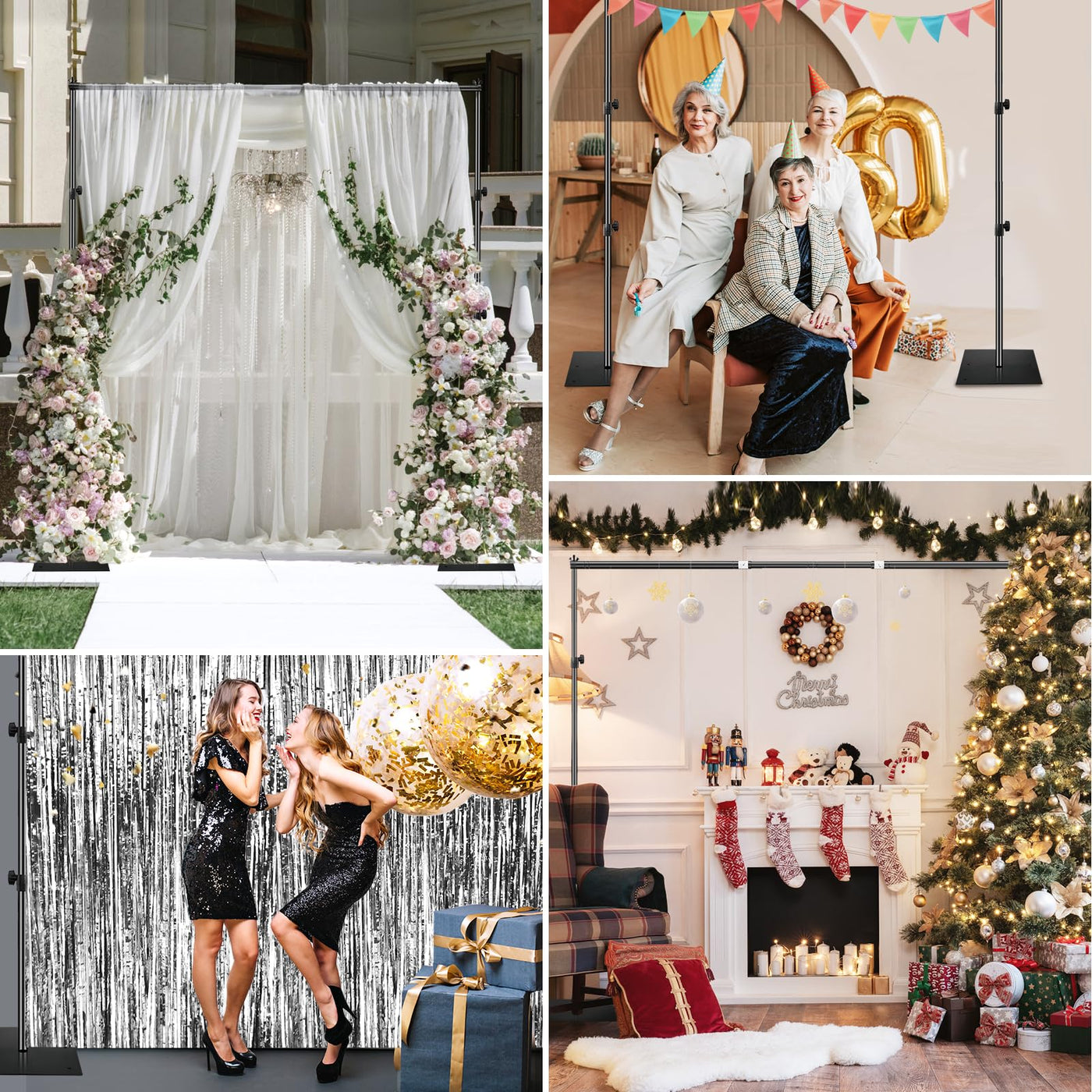 EMART Backdrop Stand, 6.5x10 ft Adjustable Photo Background Pipe and Drape Photography Kit with Heavy Duty Metal Flat Base for Parties, Wedding, Video Studio, Birthday - Black - Backdrop BlissEMART Backdrop Stand, 6.5x10 ft Adjustable Photo Background Pipe and Drape Photography Kit with Heavy Duty Metal Flat Base for Parties, Wedding, Video Studio, Birthday - Black