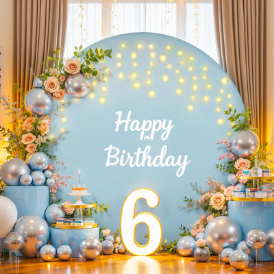 7.2 ft White Round Backdrop Cover with Lights Circle Wedding Arch Backdrop Cover with Fairy Lights for Bridal Shower Ceremony Birthday Baby Shower Photography Photo Shoot Background Decorations - Backdrop Bliss7.2 ft White Round Backdrop Cover with Lights Circle Wedding Arch Backdrop Cover with Fairy Lights for Bridal Shower Ceremony Birthday Baby Shower Photography Photo Shoot Background Decorations