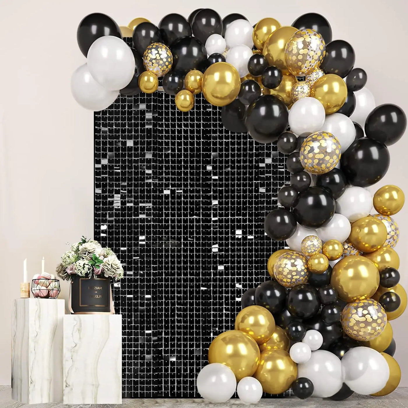 Pink Shimmer Wall Backdrop 24 Panels Cover 6 x 4 Ft, Photo Backdrops for Wedding,Anniversary,Birthday,Party Decoration Backdrop Bliss