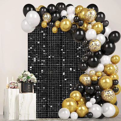 Pink Shimmer Wall Backdrop 24 Panels Cover 6 x 4 Ft, Photo Backdrops for Wedding,Anniversary,Birthday,Party Decoration Backdrop Bliss