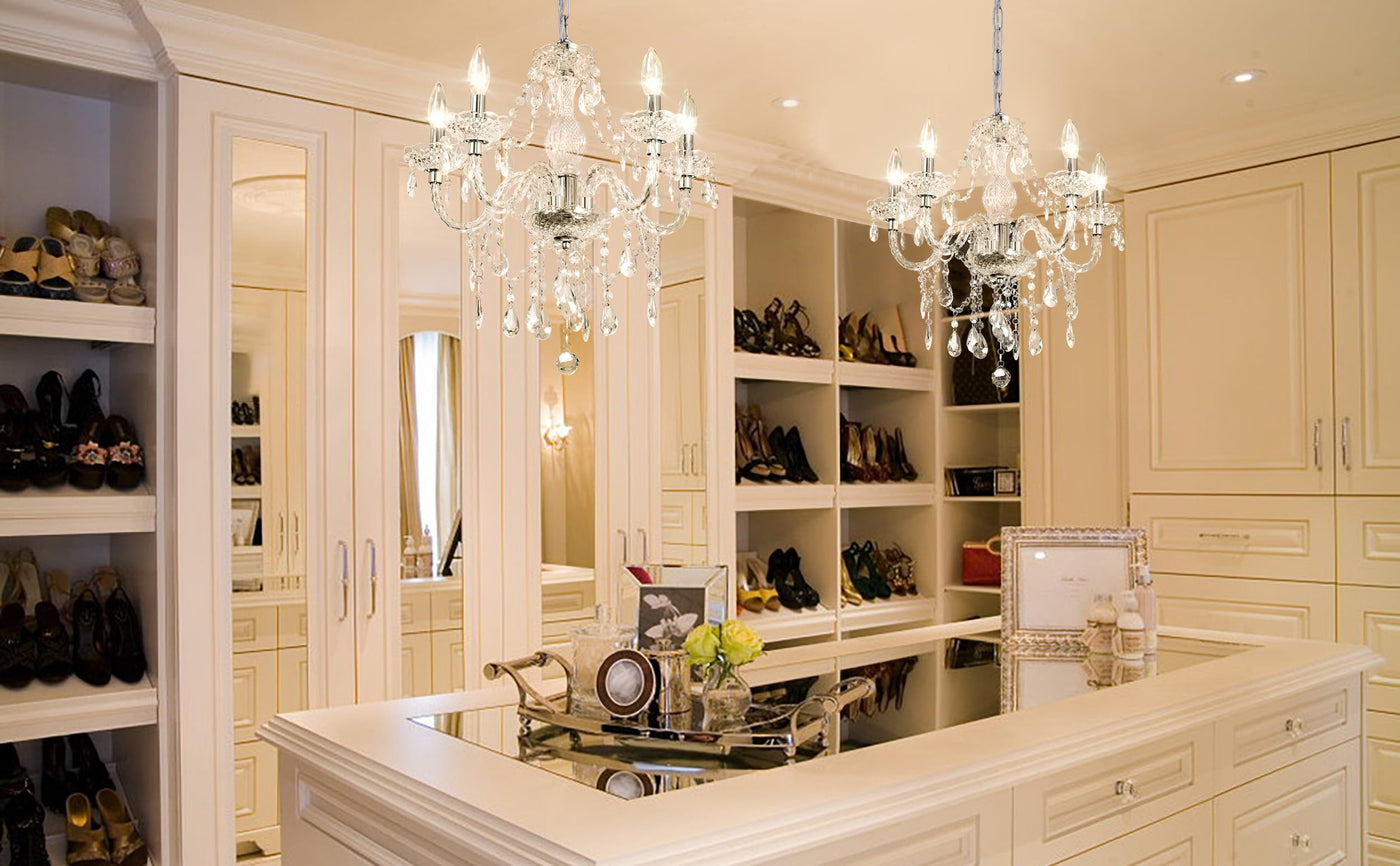 PAPAYA Modern Chrome Beaded Hanging Chandelier Shades (W8.7 x H13), Beads Pendant Shade with Acrylic Crystal, Ceiling Chandelier Beaded Lampshade for Wedding Party Event Home Decoration Backdrop Bliss