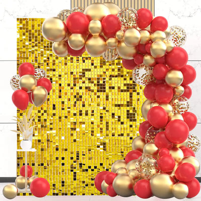 Pink Shimmer Wall Backdrop 24 Panels Cover 6 x 4 Ft, Photo Backdrops for Wedding,Anniversary,Birthday,Party Decoration Backdrop Bliss