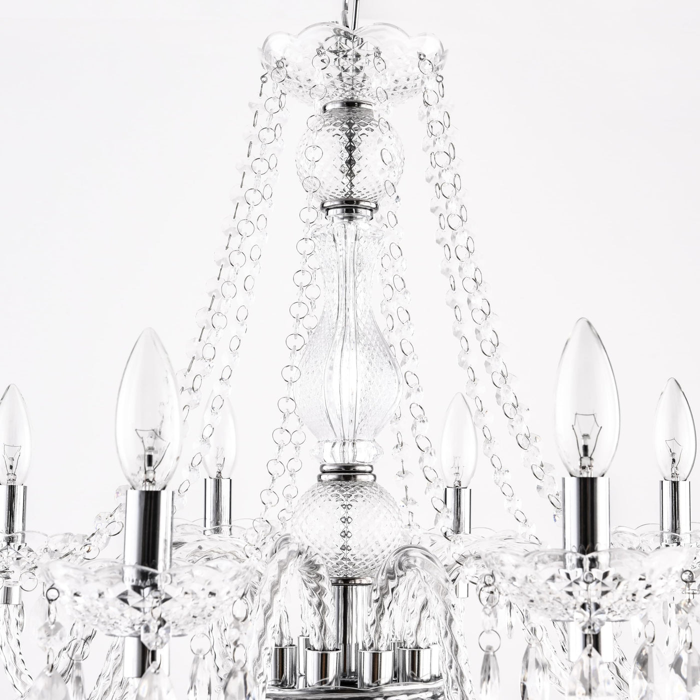 PAPAYA Modern Chrome Beaded Hanging Chandelier Shades (W8.7 x H13), Beads Pendant Shade with Acrylic Crystal, Ceiling Chandelier Beaded Lampshade for Wedding Party Event Home Decoration Backdrop Bliss