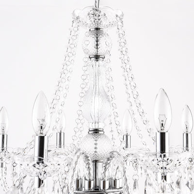 PAPAYA Modern Chrome Beaded Hanging Chandelier Shades (W8.7 x H13), Beads Pendant Shade with Acrylic Crystal, Ceiling Chandelier Beaded Lampshade for Wedding Party Event Home Decoration Backdrop Bliss