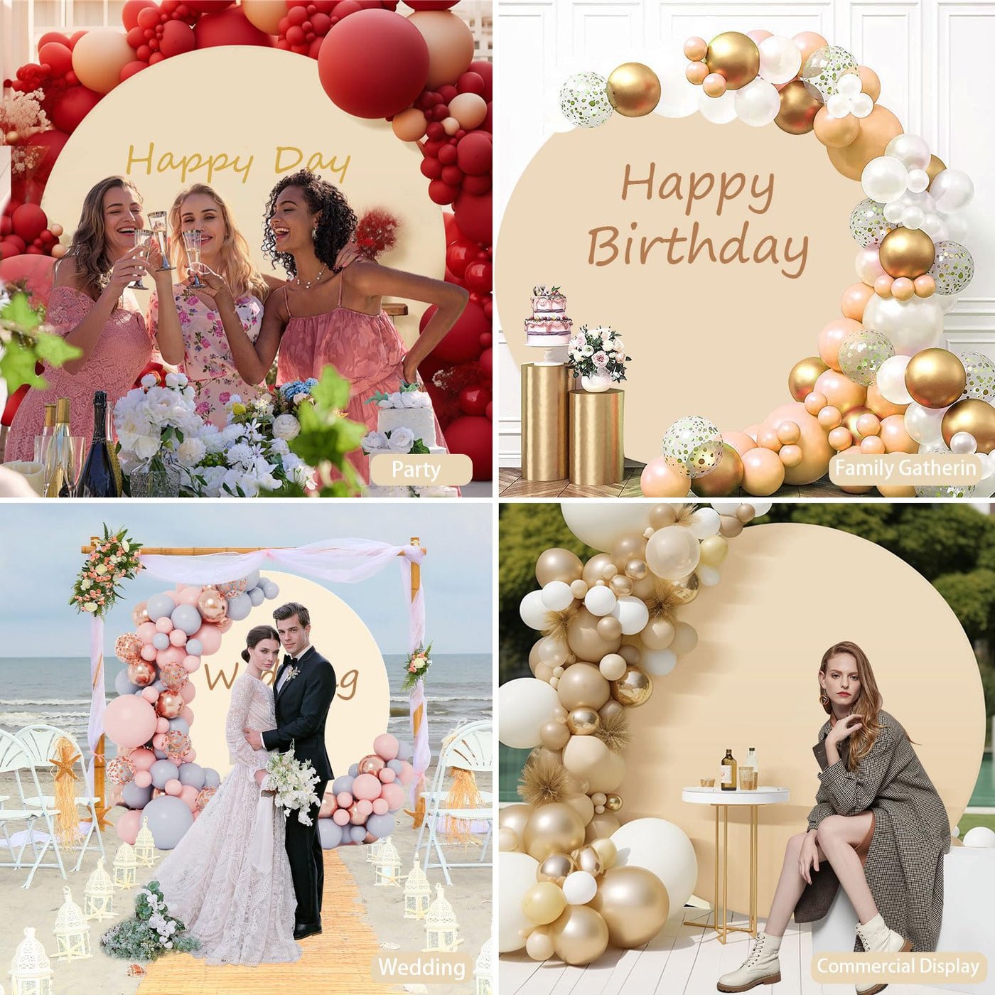 7.5FT Royal Blue Round Wedding Backdrop Cover,Circle Balloon Arch Backgound Stand Cover for Birthday Party Baby Shower Halloween Decoration (Royal Blue) - Backdrop Bliss7.5FT Royal Blue Round Wedding Backdrop Cover,Circle Balloon Arch Backgound Stand Cover for Birthday Party Baby Shower Halloween Decoration (Royal Blue)