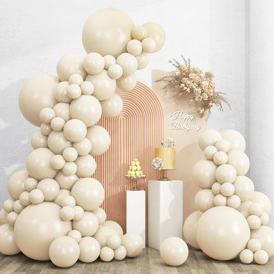 RUBFAC 135pcs Gold Balloons Different Sizes 18 12 10 5 Inch for Garland Arch, Latex Metallic Balloon for Birthday Graduation Party Wedding Decorations Backdrop Bliss