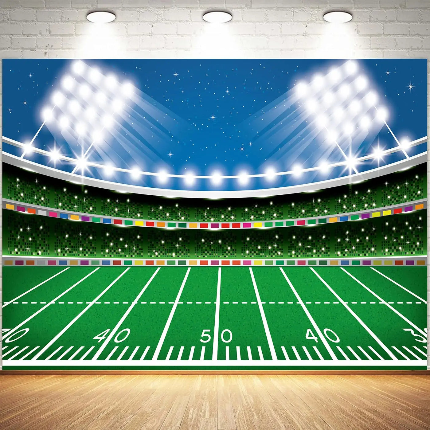 Football Happy Birthday Backdrop Banner Game Time Photography Background Fire Football Basketball Soccer Birthday Banner Decoration 7x5Ft Backdrop Bliss