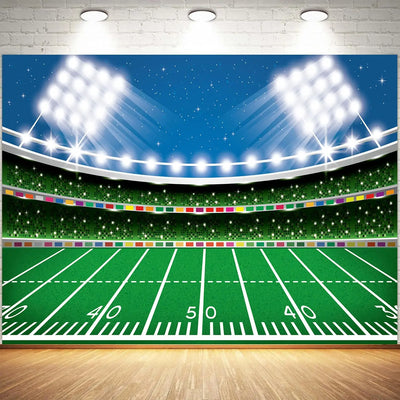 Football Happy Birthday Backdrop Banner Game Time Photography Background Fire Football Basketball Soccer Birthday Banner Decoration 7x5Ft Backdrop Bliss