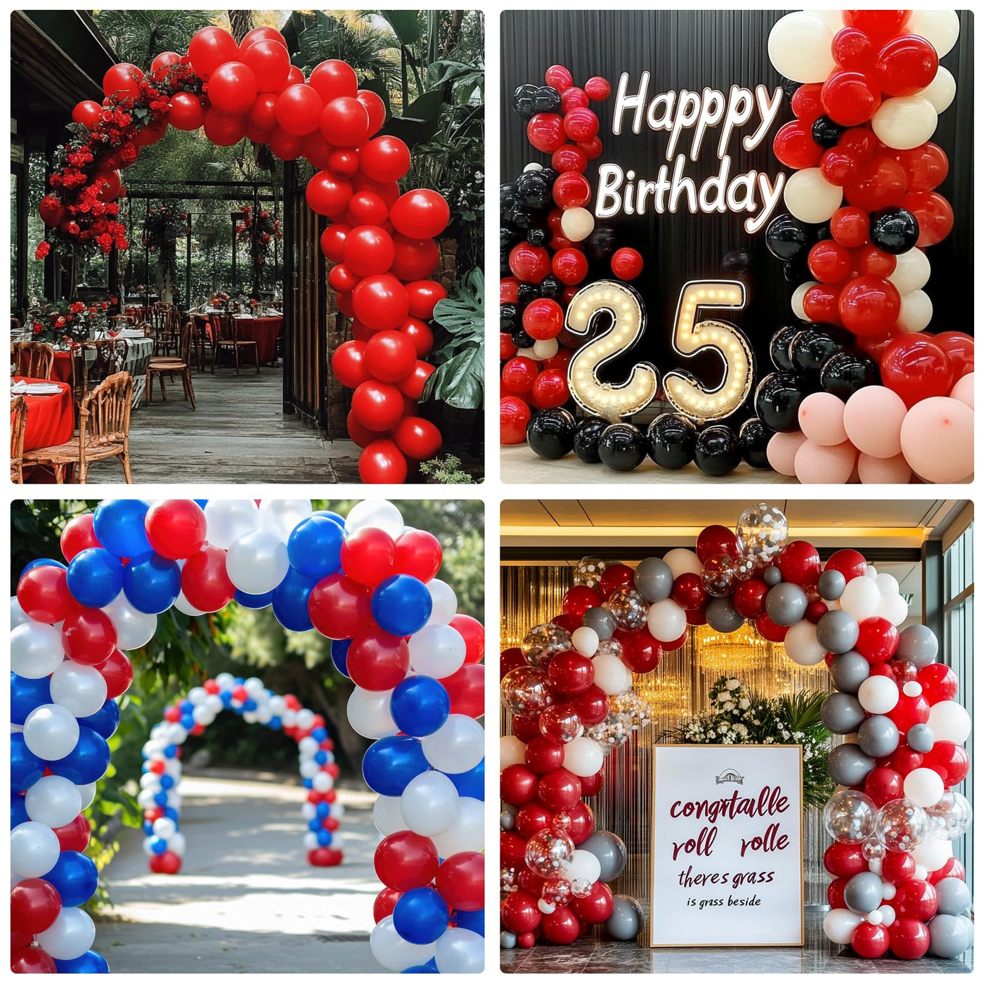 RUBFAC 135pcs Gold Balloons Different Sizes 18 12 10 5 Inch for Garland Arch, Latex Metallic Balloon for Birthday Graduation Party Wedding Decorations Backdrop Bliss