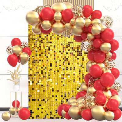 Pink Shimmer Wall Backdrop 24 Panels Cover 6 x 4 Ft, Photo Backdrops for Wedding,Anniversary,Birthday,Party Decoration Backdrop Bliss