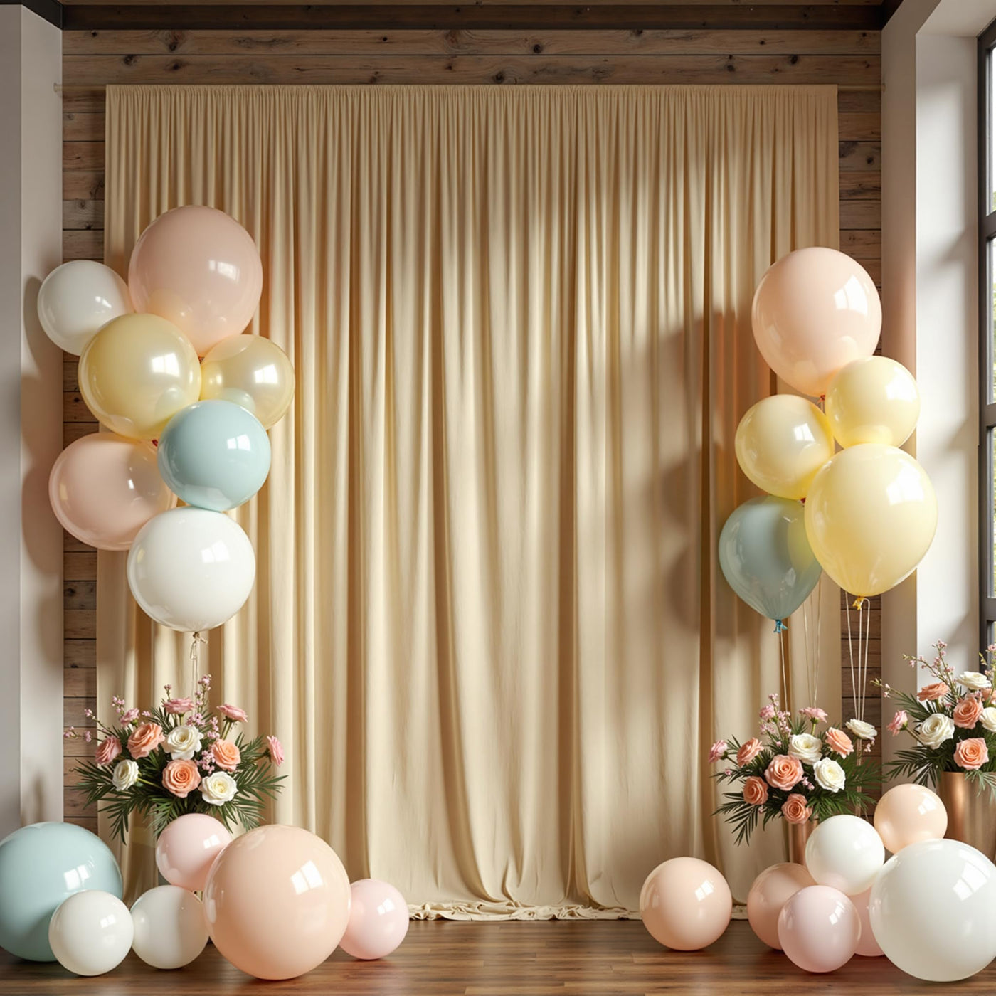 50 ft x 10 ft Wrinkle Free White Backdrop Curtain for Wedding Parties, Polyester Photo Backdrop Drapes for Baby Shower Birthday Party Backdrop Stand, Bulk Thick Background Curtains, 5x10FT 10 Panels - Backdrop Bliss50 ft x 10 ft Wrinkle Free White Backdrop Curtain for Wedding Parties, Polyester Photo Backdrop Drapes for Baby Shower Birthday Party Backdrop Stand, Bulk Thick Background Curtains, 5x10FT 10 Panels