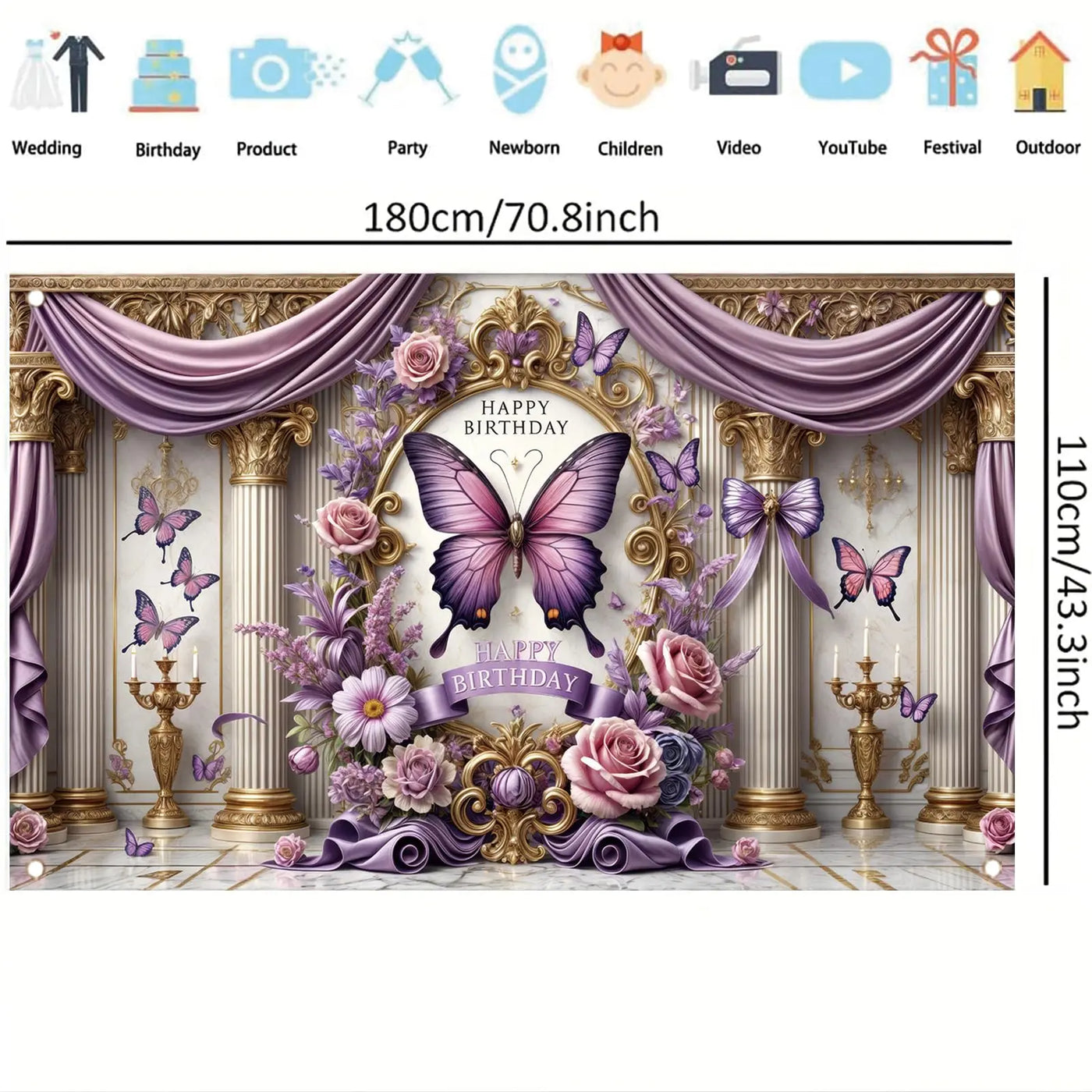 Happy Birthday Backdrop Banner Rose Gold Glitter Floral Photography Background for Women Girls Lady Wedding Baby Shower Birthday Supplies Photo Props Party Decorations Cake Table 6x4ft - Backdrop BlissHappy Birthday Backdrop Banner Rose Gold Glitter Floral Photography Background for Women Girls Lady Wedding Baby Shower Birthday Supplies Photo Props Party Decorations Cake Table 6x4ft