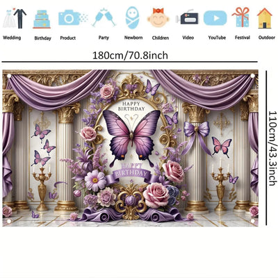 Happy Birthday Backdrop Banner Rose Gold Glitter Floral Photography Background for Women Girls Lady Wedding Baby Shower Birthday Supplies Photo Props Party Decorations Cake Table 6x4ft - Backdrop BlissHappy Birthday Backdrop Banner Rose Gold Glitter Floral Photography Background for Women Girls Lady Wedding Baby Shower Birthday Supplies Photo Props Party Decorations Cake Table 6x4ft