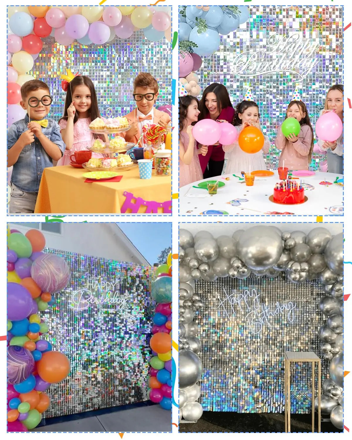 Pink Shimmer Wall Backdrop 24 Panels Cover 6 x 4 Ft, Photo Backdrops for Wedding,Anniversary,Birthday,Party Decoration Backdrop Bliss