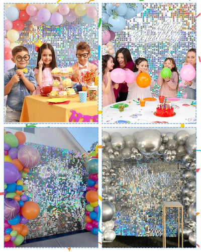 Pink Shimmer Wall Backdrop 24 Panels Cover 6 x 4 Ft, Photo Backdrops for Wedding,Anniversary,Birthday,Party Decoration Backdrop Bliss