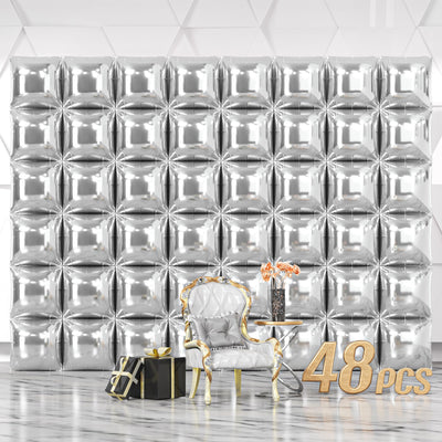 NISOCY 48PCS Green Square Foil Balloons Wall Backdrop Double Sided Green Balloons Tunnel Arch Kit for Baby Shower Birthday Anniversary Summer Party Decoration Backdrop Bliss