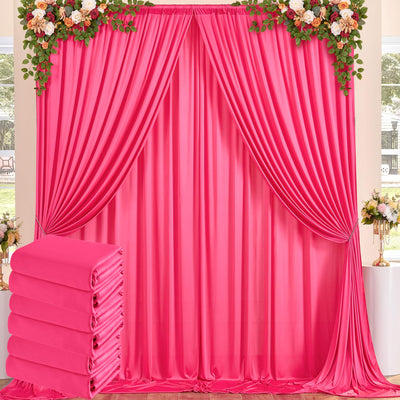 50 ft x 10 ft Wrinkle Free White Backdrop Curtain for Wedding Parties, Polyester Photo Backdrop Drapes for Baby Shower Birthday Party Backdrop Stand, Bulk Thick Background Curtains, 5x10FT 10 Panels - Backdrop Bliss50 ft x 10 ft Wrinkle Free White Backdrop Curtain for Wedding Parties, Polyester Photo Backdrop Drapes for Baby Shower Birthday Party Backdrop Stand, Bulk Thick Background Curtains, 5x10FT 10 Panels