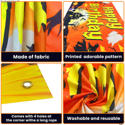 KatchOn XtraLarge Birthday Banner - 72x44 Inch | Happy Birthday Halloween Backdrop for Party Decorations | Jack O Lanterns Banner Backdrop Bliss