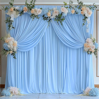 50 ft x 10 ft Wrinkle Free White Backdrop Curtain for Wedding Parties, Polyester Photo Backdrop Drapes for Baby Shower Birthday Party Backdrop Stand, Bulk Thick Background Curtains, 5x10FT 10 Panels - Backdrop Bliss50 ft x 10 ft Wrinkle Free White Backdrop Curtain for Wedding Parties, Polyester Photo Backdrop Drapes for Baby Shower Birthday Party Backdrop Stand, Bulk Thick Background Curtains, 5x10FT 10 Panels
