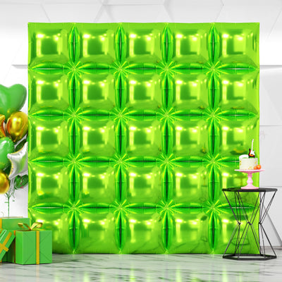 NISOCY 48PCS Green Square Foil Balloons Wall Backdrop Double Sided Green Balloons Tunnel Arch Kit for Baby Shower Birthday Anniversary Summer Party Decoration Backdrop Bliss