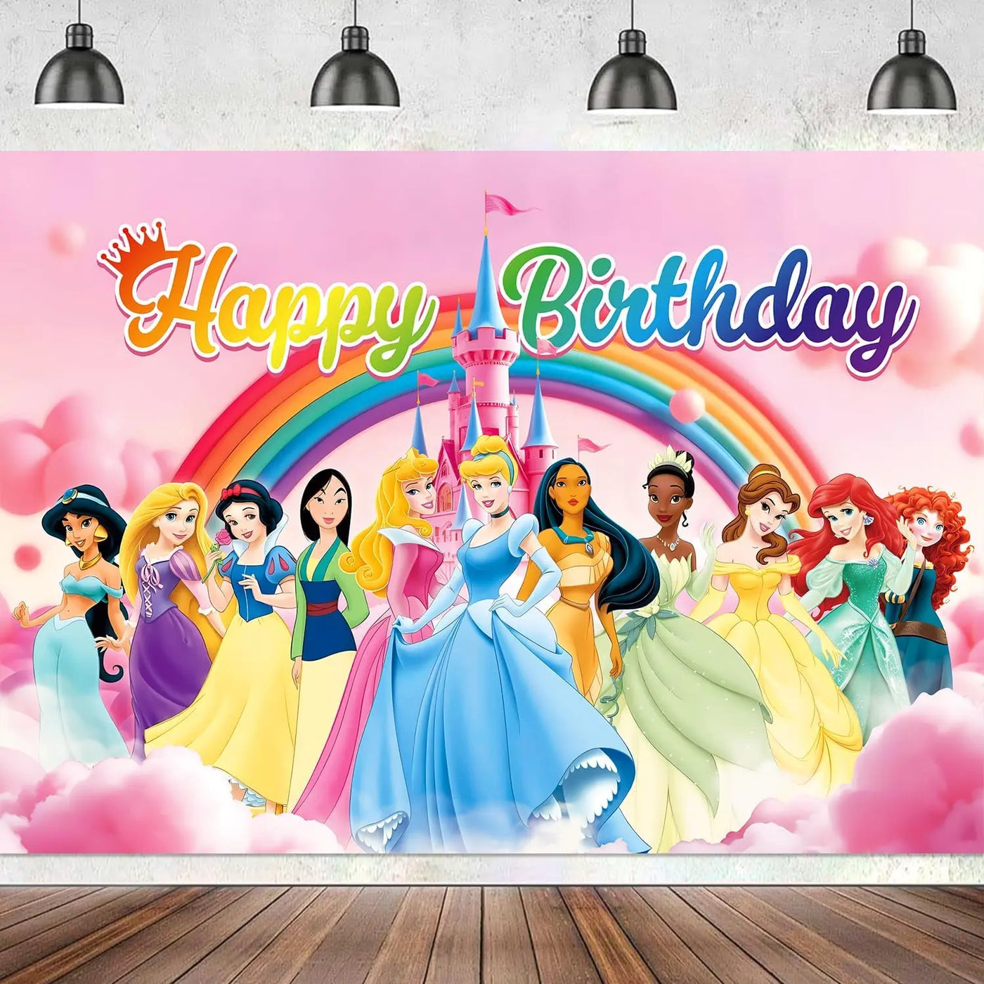 Princess Backdrop, 7x5ft Princess Birthday Party Decorations, Prin Cess Backdrop for Girls Birthday, Happy Birthday Prin Cess Party Photography Decoration Indoor Outdoor Backdrop Bliss