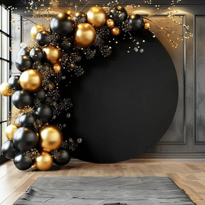 7.2FT Navy Blue Round Backdrop Cover for 5 to 7.2ft Circle Arch Stand - Haefoo Back to School Decoration Circle Backdrop Cover for Birthday, Wedding, Baby Shower Photography Background Party Decor Backdrop Bliss