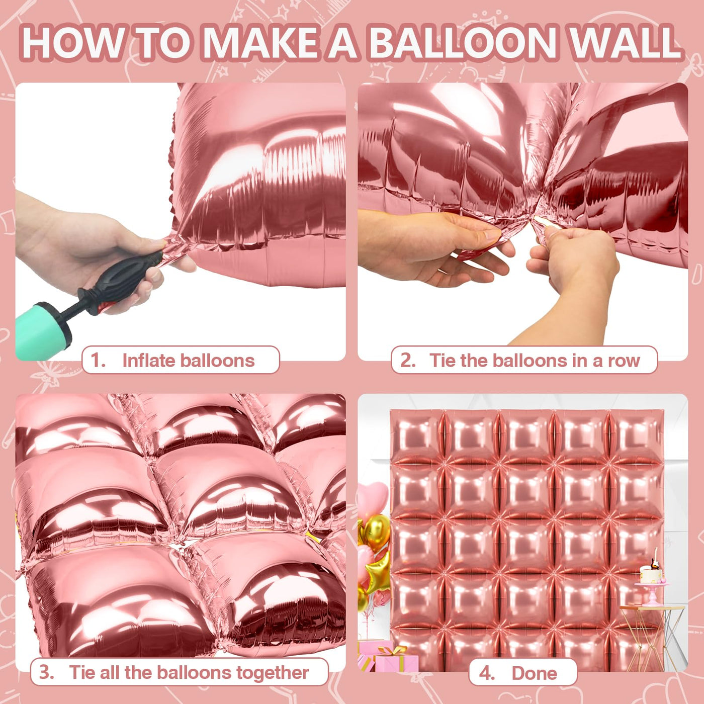 NISOCY 48PCS Green Square Foil Balloons Wall Backdrop Double Sided Green Balloons Tunnel Arch Kit for Baby Shower Birthday Anniversary Summer Party Decoration Backdrop Bliss