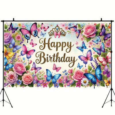 Happy Birthday Backdrop Banner Rose Gold Glitter Floral Photography Background for Women Girls Lady Wedding Baby Shower Birthday Supplies Photo Props Party Decorations Cake Table 6x4ft - Backdrop BlissHappy Birthday Backdrop Banner Rose Gold Glitter Floral Photography Background for Women Girls Lady Wedding Baby Shower Birthday Supplies Photo Props Party Decorations Cake Table 6x4ft