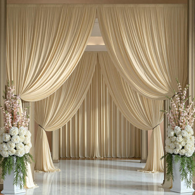 40FTx12FT White Wrinkle - Free Wedding Backdrop Curtain - Silky Washable White Polyester Drapes for Baby Showers, Birthday Parties, Photography, and Wedding Receptions - 8 Panels 5FTx12FT - Backdrop Bliss40FTx12FT White Wrinkle - Free Wedding Backdrop Curtain - Silky Washable White Polyester Drapes for Baby Showers, Birthday Parties, Photography, and Wedding Receptions - 8 Panels 5FTx12FT
