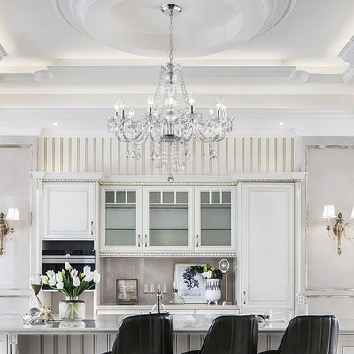 PAPAYA Modern Chrome Beaded Hanging Chandelier Shades (W8.7 x H13), Beads Pendant Shade with Acrylic Crystal, Ceiling Chandelier Beaded Lampshade for Wedding Party Event Home Decoration Backdrop Bliss