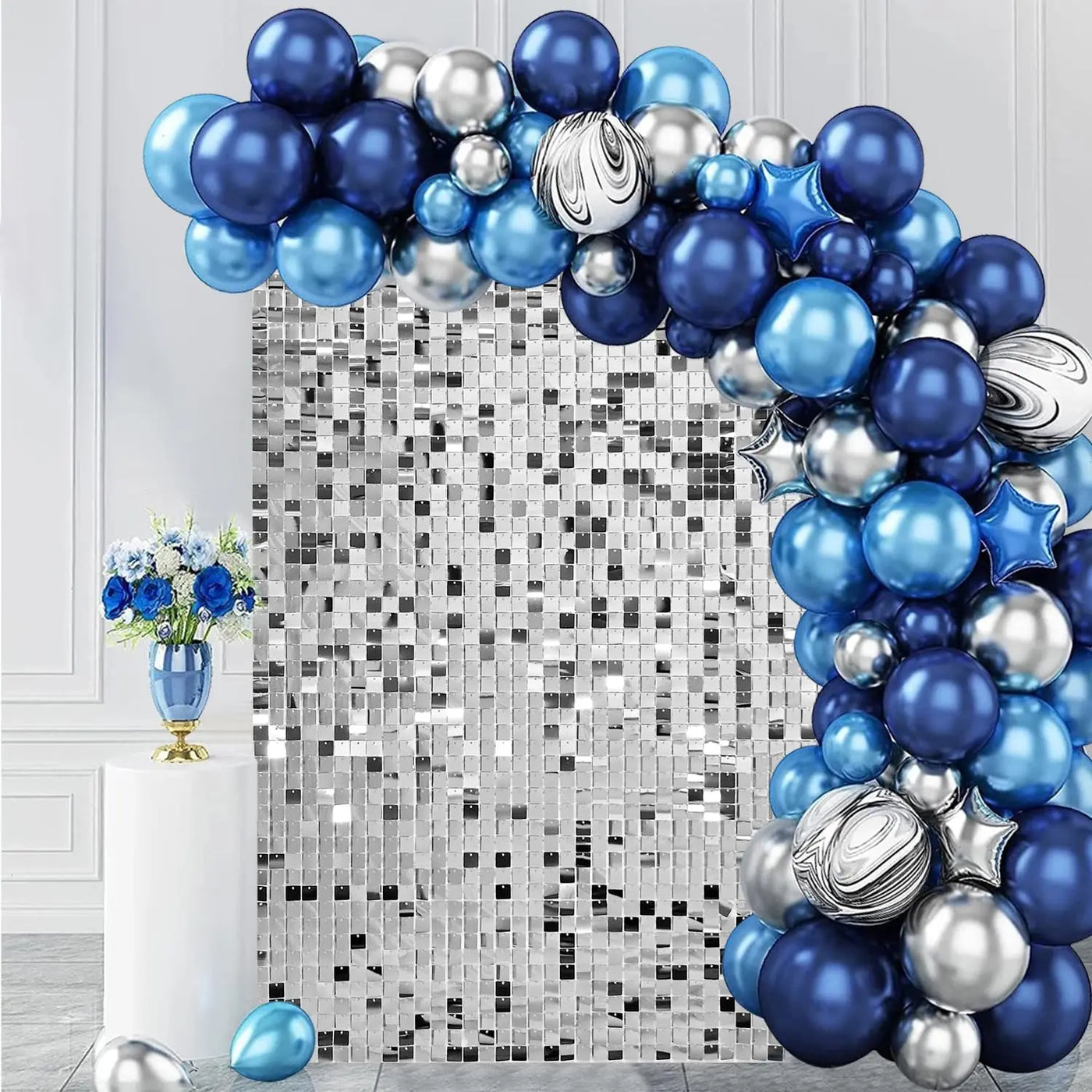 Pink Shimmer Wall Backdrop 24 Panels Cover 6 x 4 Ft, Photo Backdrops for Wedding,Anniversary,Birthday,Party Decoration Backdrop Bliss