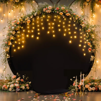 7.2 ft White Round Backdrop Cover with Lights Circle Wedding Arch Backdrop Cover with Fairy Lights for Bridal Shower Ceremony Birthday Baby Shower Photography Photo Shoot Background Decorations - Backdrop Bliss7.2 ft White Round Backdrop Cover with Lights Circle Wedding Arch Backdrop Cover with Fairy Lights for Bridal Shower Ceremony Birthday Baby Shower Photography Photo Shoot Background Decorations