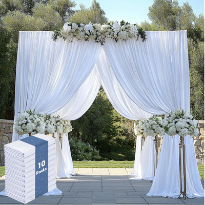 40FTx12FT White Wrinkle - Free Wedding Backdrop Curtain - Silky Washable White Polyester Drapes for Baby Showers, Birthday Parties, Photography, and Wedding Receptions - 8 Panels 5FTx12FT - Backdrop Bliss40FTx12FT White Wrinkle - Free Wedding Backdrop Curtain - Silky Washable White Polyester Drapes for Baby Showers, Birthday Parties, Photography, and Wedding Receptions - 8 Panels 5FTx12FT