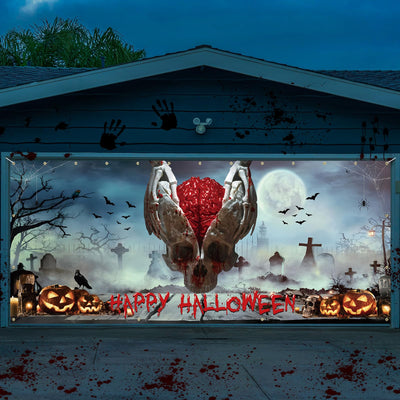 Vlipoeasn Cemetery Sukll Halloween Garage Door Decorations, 7x16 Ft Halloween Garage Door Cover Banner, Halloween Outdoor Party Photography Backdrop Sign Poster Decorations Supplies - Backdrop BlissVlipoeasn Cemetery Sukll Halloween Garage Door Decorations, 7x16 Ft Halloween Garage Door Cover Banner, Halloween Outdoor Party Photography Backdrop Sign Poster Decorations Supplies