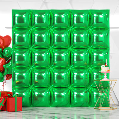 NISOCY 48PCS Green Square Foil Balloons Wall Backdrop Double Sided Green Balloons Tunnel Arch Kit for Baby Shower Birthday Anniversary Summer Party Decoration Backdrop Bliss