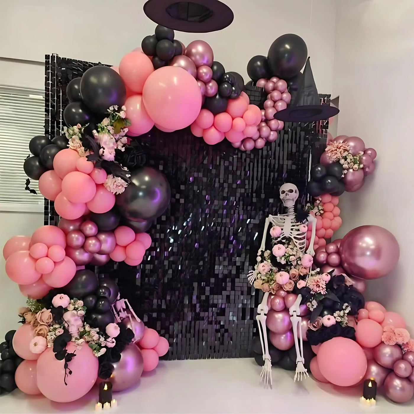 Pink Shimmer Wall Backdrop 24 Panels Cover 6 x 4 Ft, Photo Backdrops for Wedding,Anniversary,Birthday,Party Decoration Backdrop Bliss