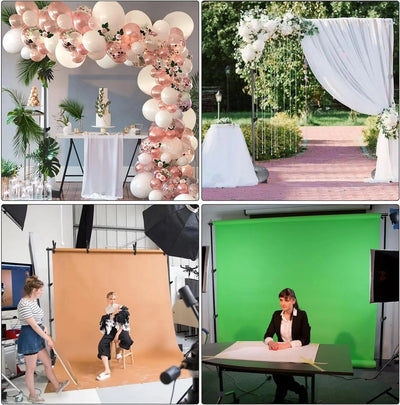 Pipe and Drape Photography Backdrop Stand Kit Adjustable Photo Background Stand 10ft x 6.5ft with Metal Base for Parties Weddings Birthday Party Events Photo Booth Backdrop Bliss