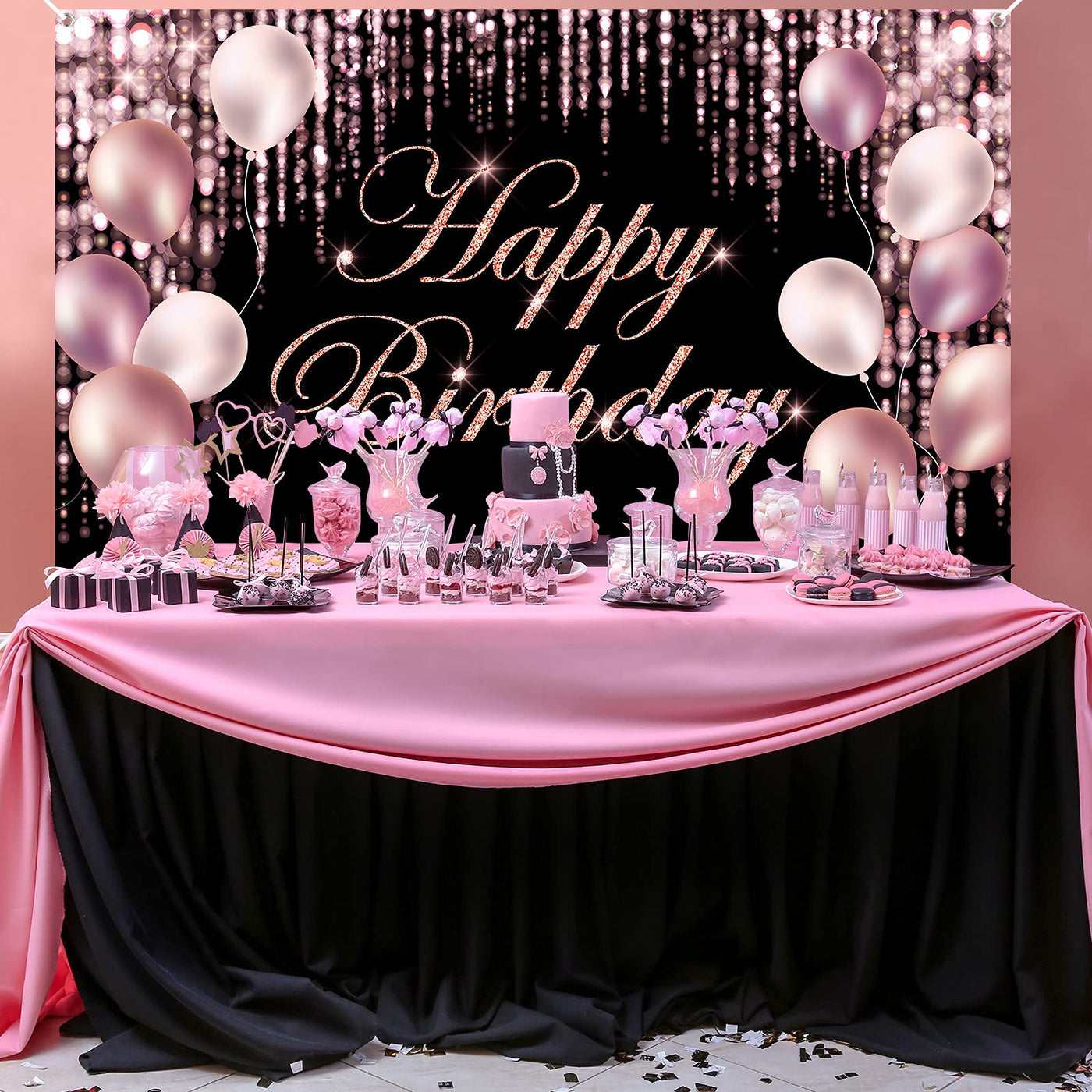 Black Gold Happy Birthday Banner Backdrop Large Yard Sign backgroud It's My Birthday Backdrop Baby Shower Party Indoor Outdoor Car Decoration Supplies for Men Women Boys Girls - Backdrop BlissBlack Gold Happy Birthday Banner Backdrop Large Yard Sign backgroud It's My Birthday Backdrop Baby Shower Party Indoor Outdoor Car Decoration Supplies for Men Women Boys Girls