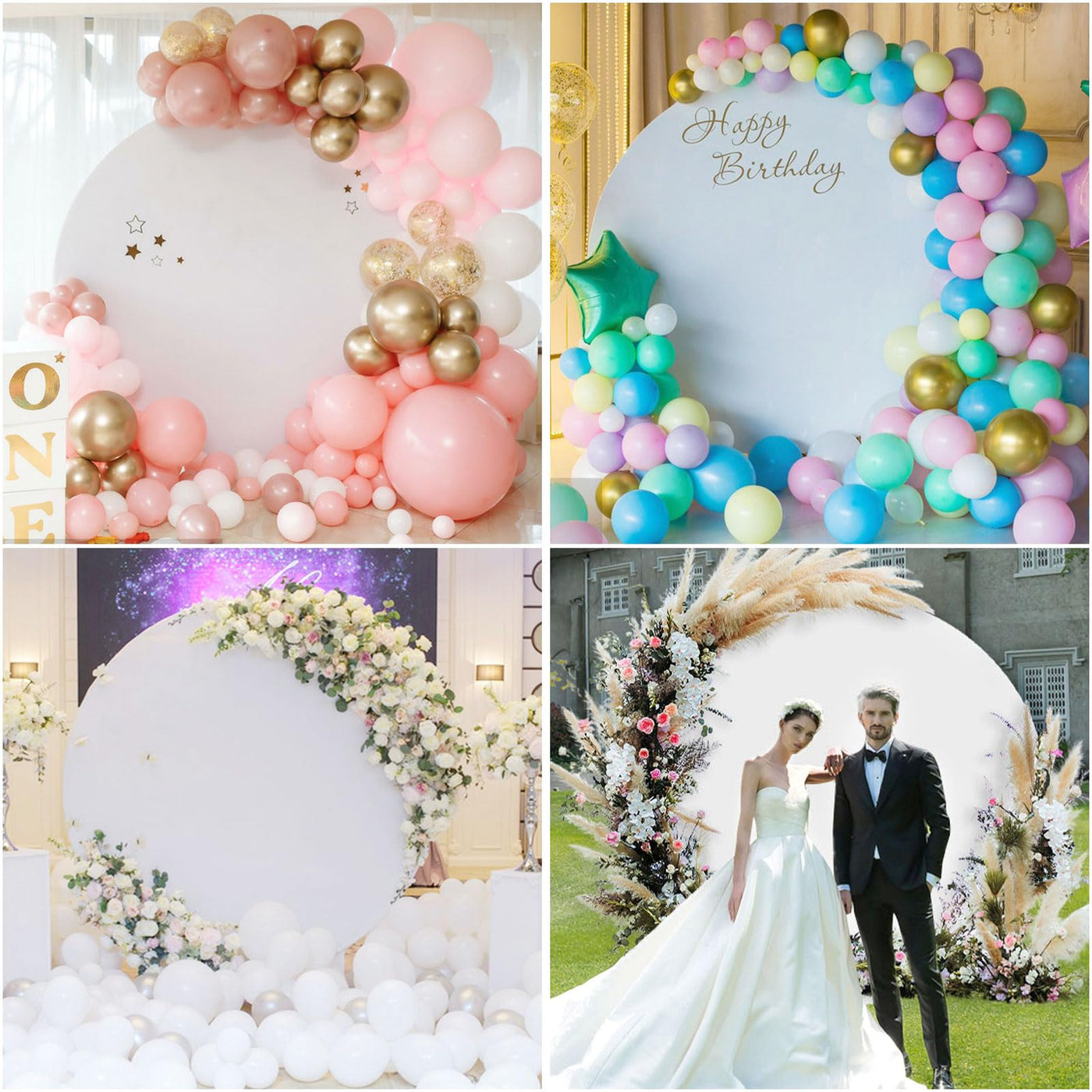 7.5FT Royal Blue Round Wedding Backdrop Cover,Circle Balloon Arch Backgound Stand Cover for Birthday Party Baby Shower Halloween Decoration (Royal Blue) - Backdrop Bliss7.5FT Royal Blue Round Wedding Backdrop Cover,Circle Balloon Arch Backgound Stand Cover for Birthday Party Baby Shower Halloween Decoration (Royal Blue)