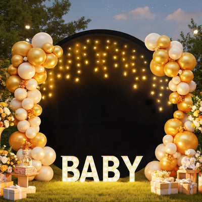 7.2 ft White Round Backdrop Cover with Lights Circle Wedding Arch Backdrop Cover with Fairy Lights for Bridal Shower Ceremony Birthday Baby Shower Photography Photo Shoot Background Decorations - Backdrop Bliss7.2 ft White Round Backdrop Cover with Lights Circle Wedding Arch Backdrop Cover with Fairy Lights for Bridal Shower Ceremony Birthday Baby Shower Photography Photo Shoot Background Decorations