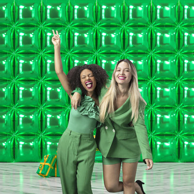 NISOCY 48PCS Green Square Foil Balloons Wall Backdrop Double Sided Green Balloons Tunnel Arch Kit for Baby Shower Birthday Anniversary Summer Party Decoration Backdrop Bliss