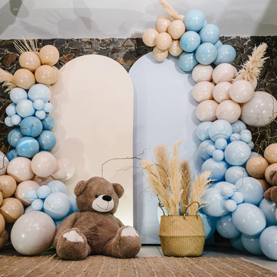 RUBFAC 135pcs Gold Balloons Different Sizes 18 12 10 5 Inch for Garland Arch, Latex Metallic Balloon for Birthday Graduation Party Wedding Decorations Backdrop Bliss