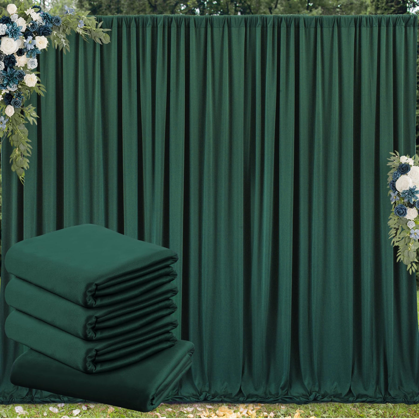 50 ft x 10 ft Wrinkle Free White Backdrop Curtain for Wedding Parties, Polyester Photo Backdrop Drapes for Baby Shower Birthday Party Backdrop Stand, Bulk Thick Background Curtains, 5x10FT 10 Panels - Backdrop Bliss50 ft x 10 ft Wrinkle Free White Backdrop Curtain for Wedding Parties, Polyester Photo Backdrop Drapes for Baby Shower Birthday Party Backdrop Stand, Bulk Thick Background Curtains, 5x10FT 10 Panels