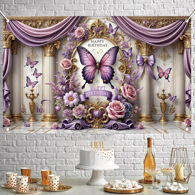 Happy Birthday Backdrop Banner Rose Gold Glitter Floral Photography Background for Women Girls Lady Wedding Baby Shower Birthday Supplies Photo Props Party Decorations Cake Table 6x4ft - Backdrop BlissHappy Birthday Backdrop Banner Rose Gold Glitter Floral Photography Background for Women Girls Lady Wedding Baby Shower Birthday Supplies Photo Props Party Decorations Cake Table 6x4ft