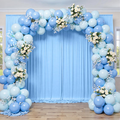 50 ft x 10 ft Wrinkle Free White Backdrop Curtain for Wedding Parties, Polyester Photo Backdrop Drapes for Baby Shower Birthday Party Backdrop Stand, Bulk Thick Background Curtains, 5x10FT 10 Panels - Backdrop Bliss50 ft x 10 ft Wrinkle Free White Backdrop Curtain for Wedding Parties, Polyester Photo Backdrop Drapes for Baby Shower Birthday Party Backdrop Stand, Bulk Thick Background Curtains, 5x10FT 10 Panels