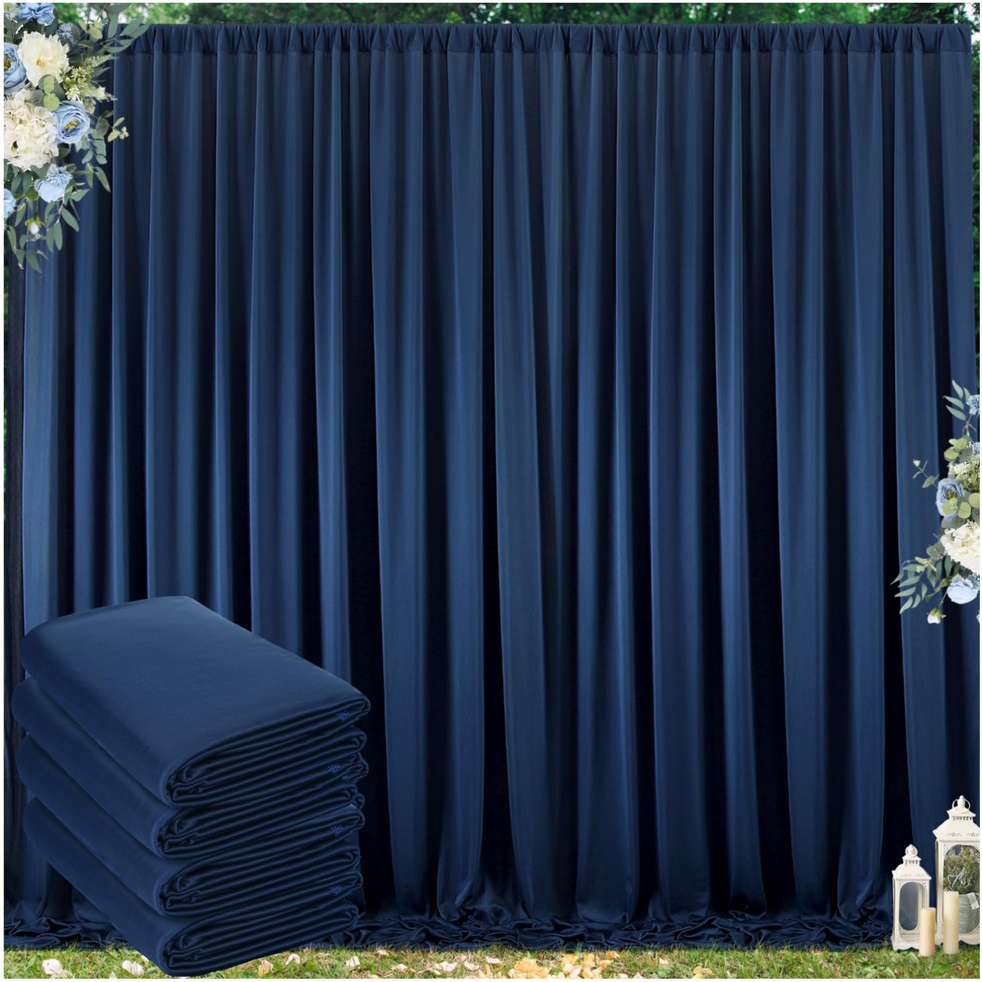 50 ft x 10 ft Wrinkle Free White Backdrop Curtain for Wedding Parties, Polyester Photo Backdrop Drapes for Baby Shower Birthday Party Backdrop Stand, Bulk Thick Background Curtains, 5x10FT 10 Panels - Backdrop Bliss50 ft x 10 ft Wrinkle Free White Backdrop Curtain for Wedding Parties, Polyester Photo Backdrop Drapes for Baby Shower Birthday Party Backdrop Stand, Bulk Thick Background Curtains, 5x10FT 10 Panels