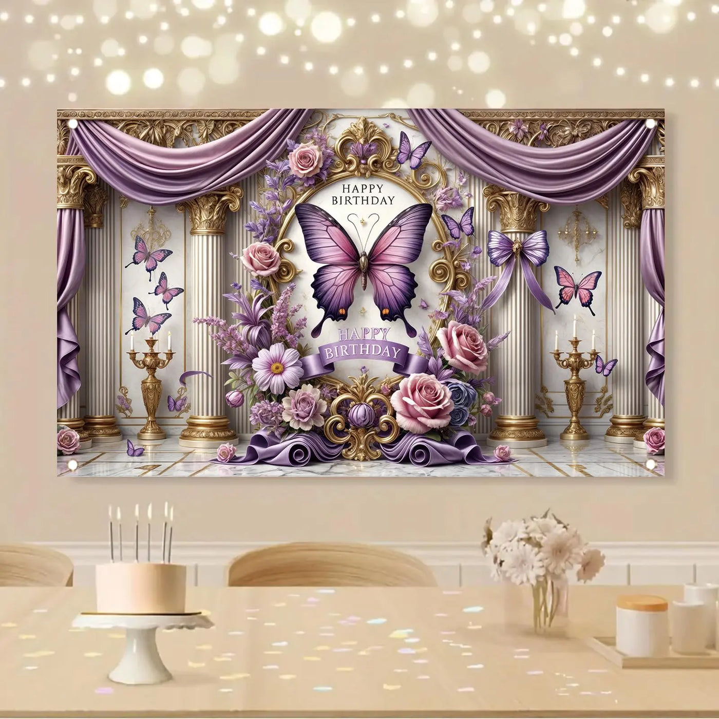 Happy Birthday Backdrop Banner Rose Gold Glitter Floral Photography Background for Women Girls Lady Wedding Baby Shower Birthday Supplies Photo Props Party Decorations Cake Table 6x4ft - Backdrop BlissHappy Birthday Backdrop Banner Rose Gold Glitter Floral Photography Background for Women Girls Lady Wedding Baby Shower Birthday Supplies Photo Props Party Decorations Cake Table 6x4ft