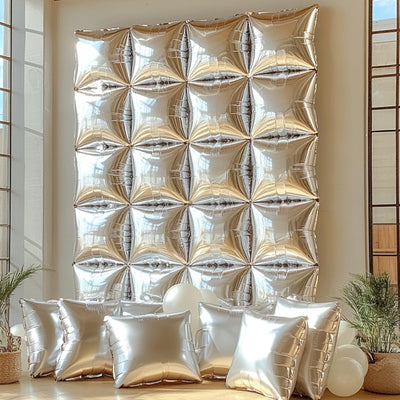 NISOCY 48PCS Green Square Foil Balloons Wall Backdrop Double Sided Green Balloons Tunnel Arch Kit for Baby Shower Birthday Anniversary Summer Party Decoration Backdrop Bliss