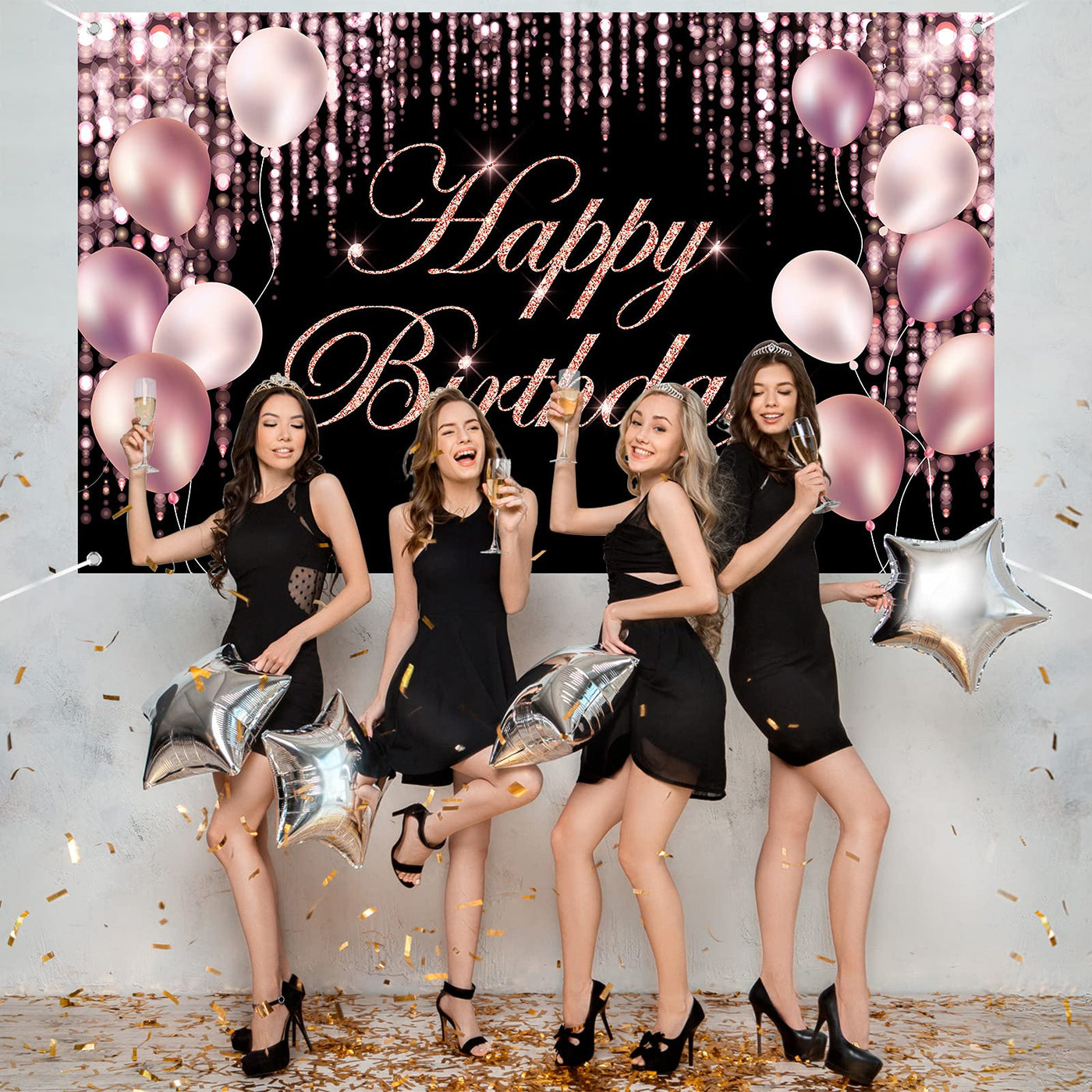 Black Gold Happy Birthday Banner Backdrop Large Yard Sign backgroud It's My Birthday Backdrop Baby Shower Party Indoor Outdoor Car Decoration Supplies for Men Women Boys Girls - Backdrop BlissBlack Gold Happy Birthday Banner Backdrop Large Yard Sign backgroud It's My Birthday Backdrop Baby Shower Party Indoor Outdoor Car Decoration Supplies for Men Women Boys Girls